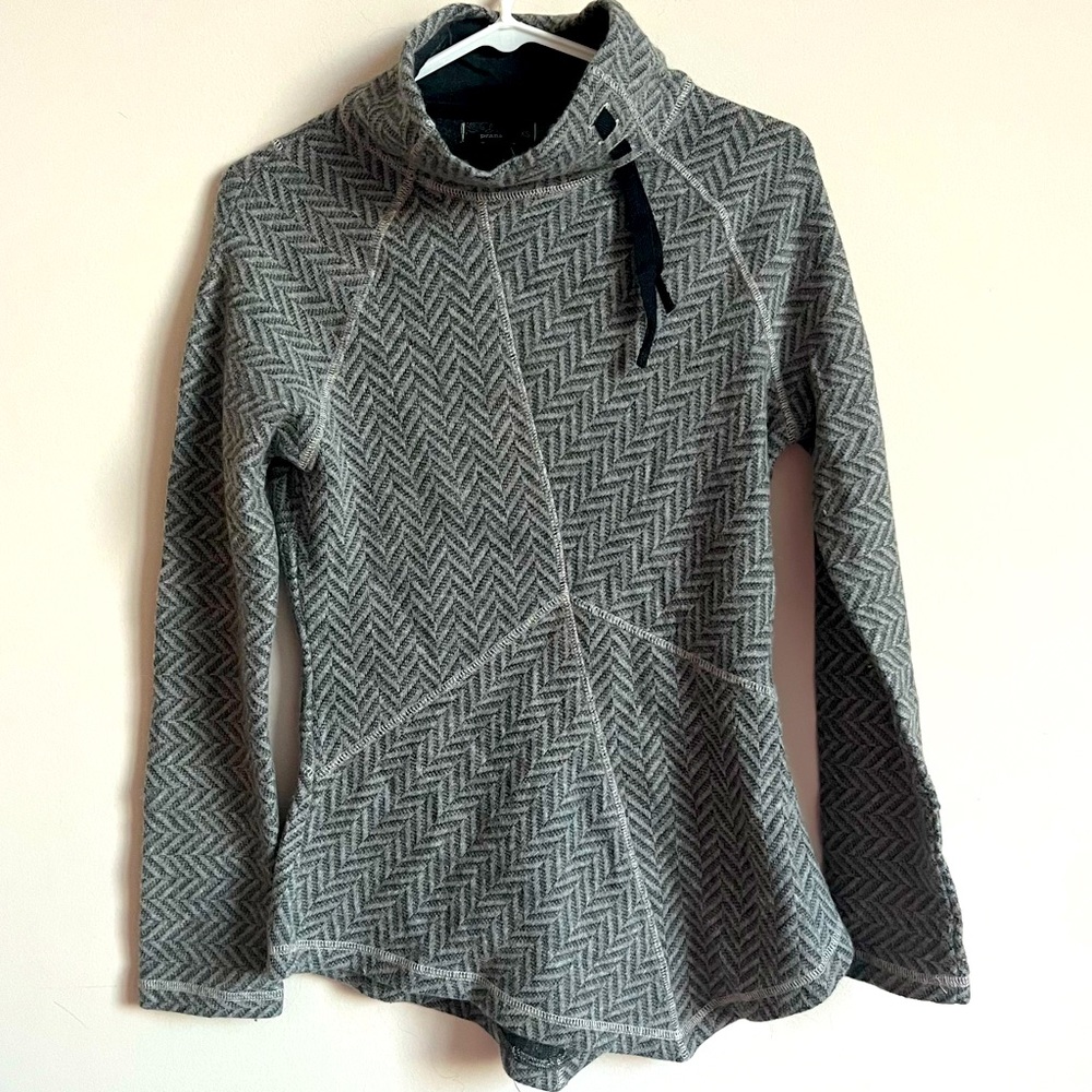 Prana Wool Long Sleeve Pullover, XS, Gray
